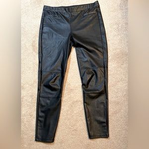 Faux Leather Pants, Black, Size L